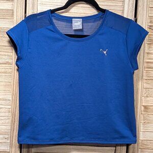 Puma Mesh Cobalt Blue Women's Top Size Small